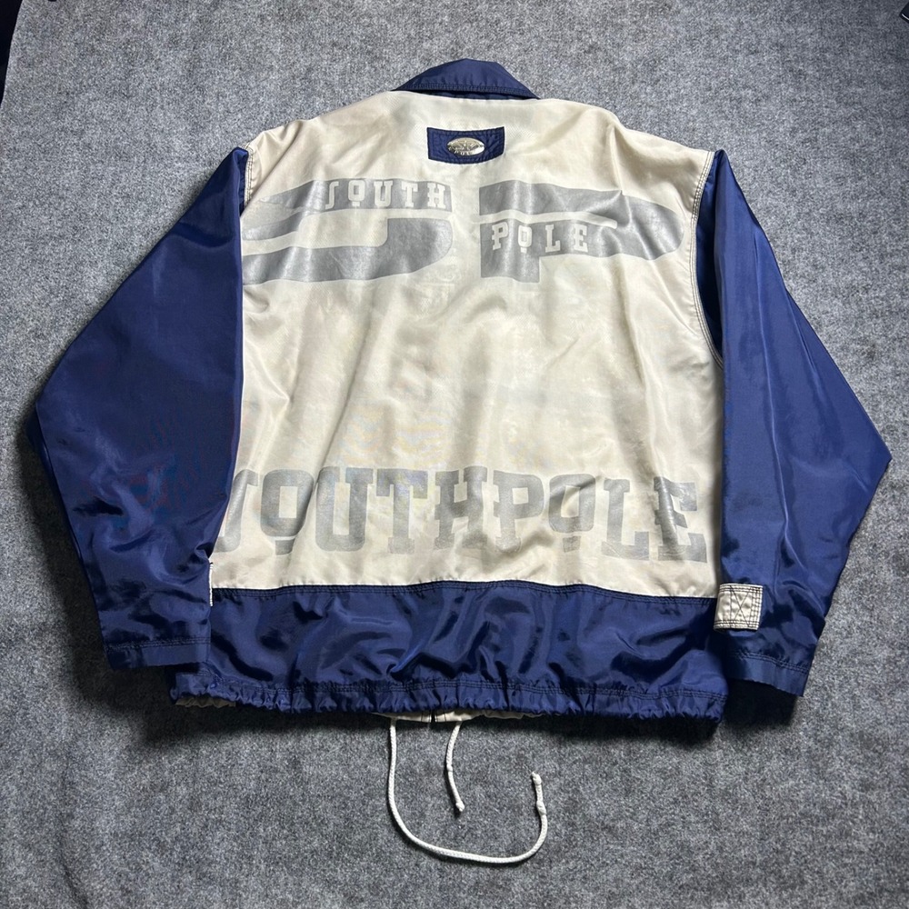 Vintage Southpole America Windbreaker Jacket Blue Cream Skater Y2K Size Large XL - Picture 6 of 6